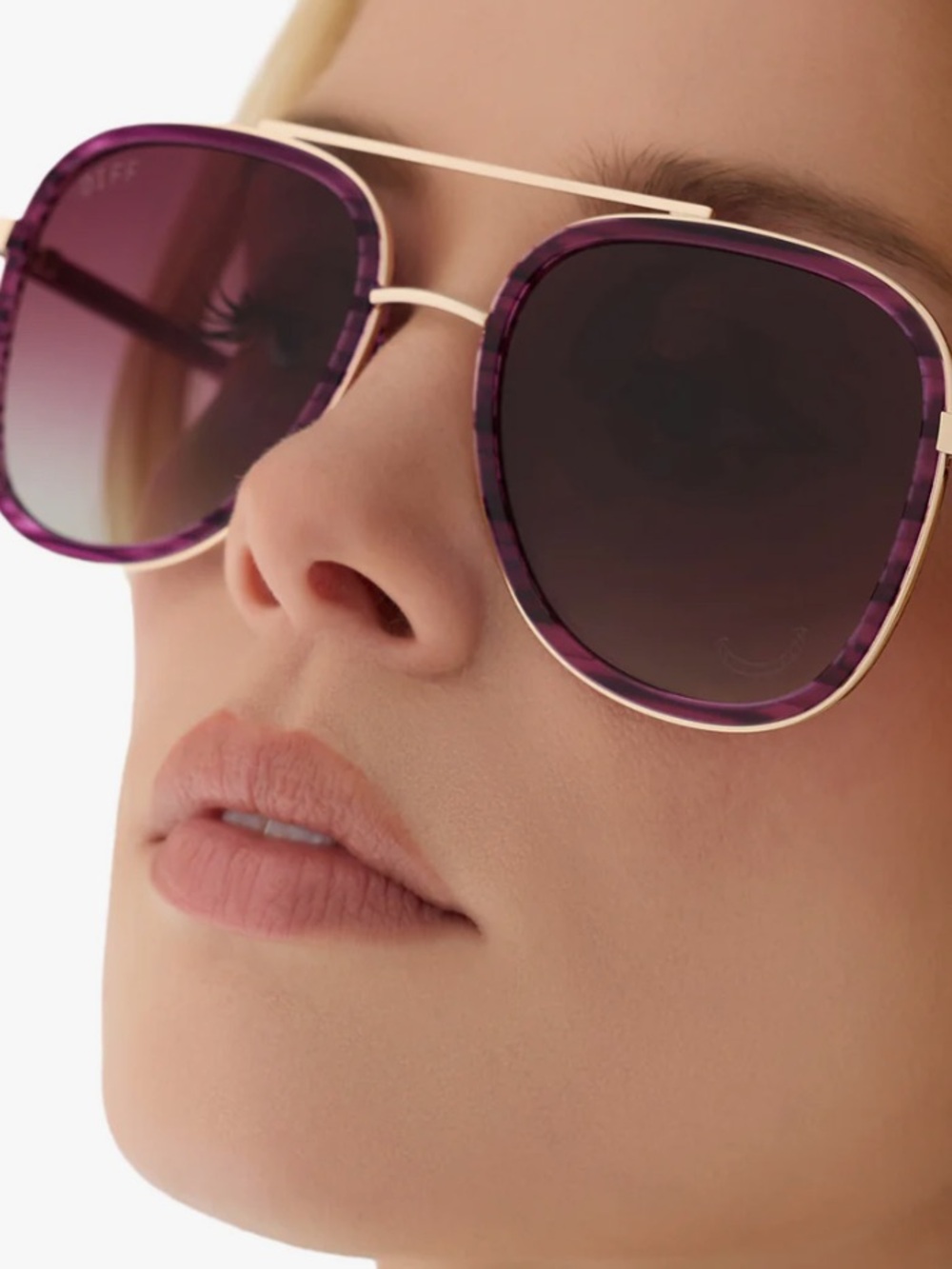 Diff BNIB Alice In Wonderland Cheshire Cat Purple Pink Gradient Sunglasses
